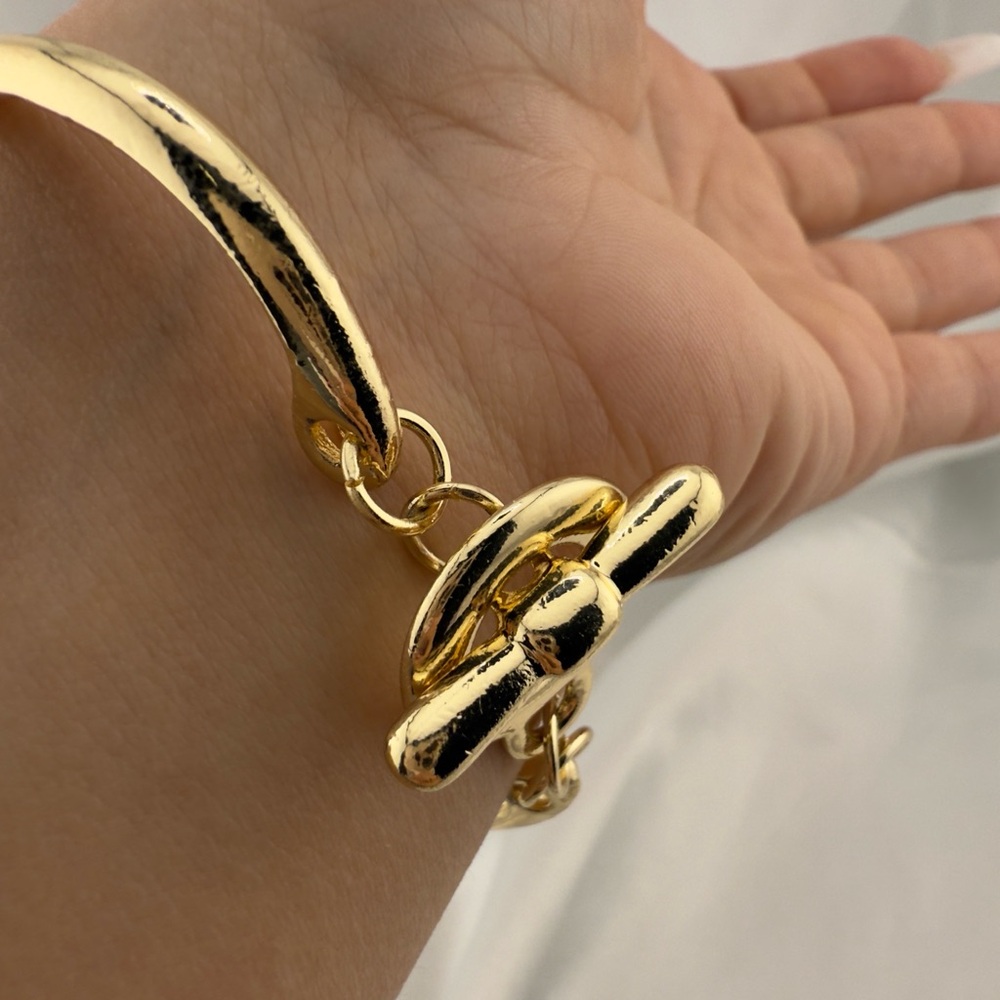 2 tone Anthropologie adjustable Gold and Silver Women's Bracelet - Picture 4 of 4